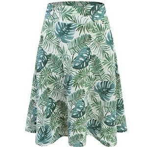 High Waisted Floral Knee Length Skirt